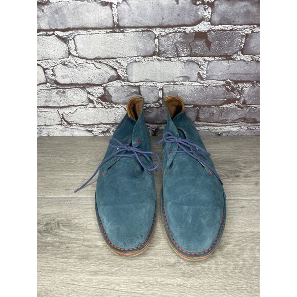 Ted Baker London Blue Suede Leather Lace Ankle Chukka Boots Men’s Sz 44EU/11M US - Picture 4 of 16